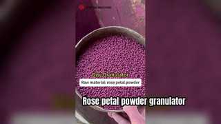 3mm rose flower powder granulation using a disc granulator.