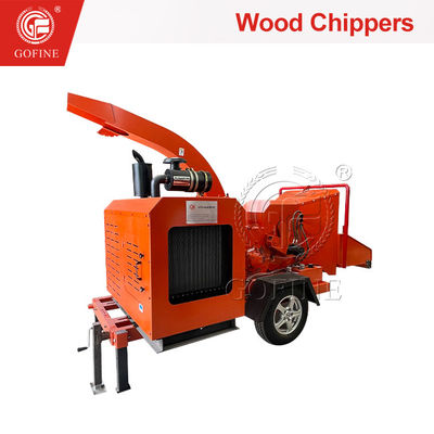 1-2 Tons/Hour Diesel Powered Wood Chipper Branch Shredder