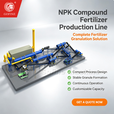 Heavy Duty Rotary Drum NPK Granular Fertilizer Processing Line