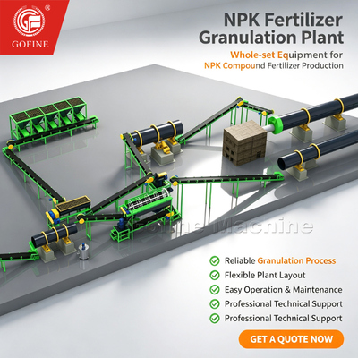 NPK Compound Fertilizer Rotary Drum Pelletizing Line 5 T/H